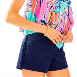NWOT Lilly Pulitzer Navy Fringe Shorts